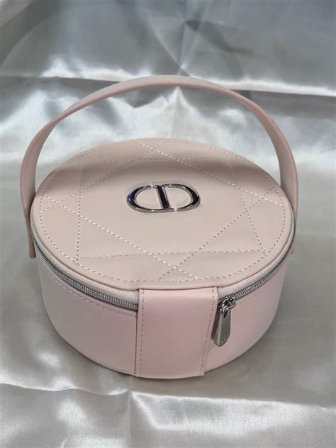 dior round makeup pouch|christian Dior cosmetic pouch.